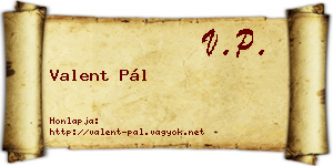 Valent Pál névjegykártya